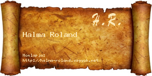 Halma Roland névjegykártya